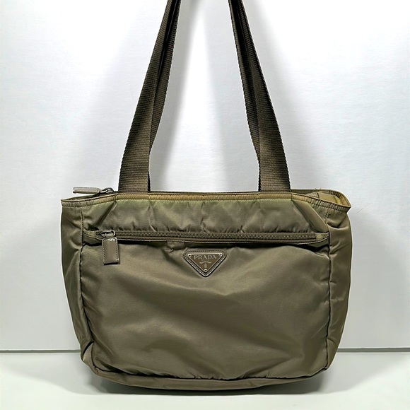 Authentic Vintage PRADA Vela Shoulder Bag- Olive - Picture 1 of 16